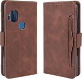 Voor Motorola One Hyper Portemonnee Style Skin Feel Calf Patroon Leren hoes met afzonderlijke kaartsleuven & houder & Portemonnee & fotolijst (bruin)