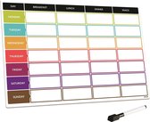CKB ltd - Weekplanner whiteboard planbord - week planner - Maaltijdplanner menuplanner Fitness voeding schema - Dieet plan Magnetisch A3