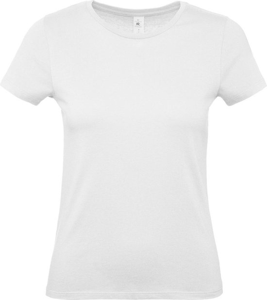T-shirt blanc basique pour femme B&C à col rond.