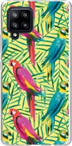 Casetastic Samsung Galaxy A42 (2020) 5G Hoesje - Softcover Hoesje met Design - Tropical Parrots Print