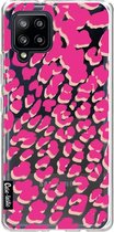 Casetastic Samsung Galaxy A42 (2020) 5G Hoesje - Softcover Hoesje met Design - Leopard Print Pink Print