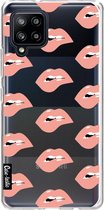 Casetastic Samsung Galaxy A42 (2020) 5G Hoesje - Softcover Hoesje met Design - Lips everywhere Print