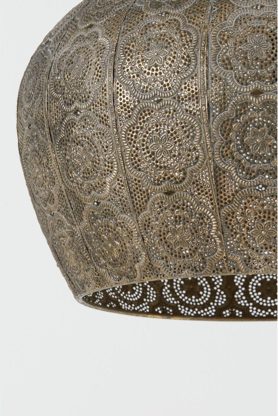 Light & Living Hanglamp Emine - Bruin - 43.5x43.5x40.5cm - Modern - Hanglampen Eetkamer, Slaapkamer, Woonkamer