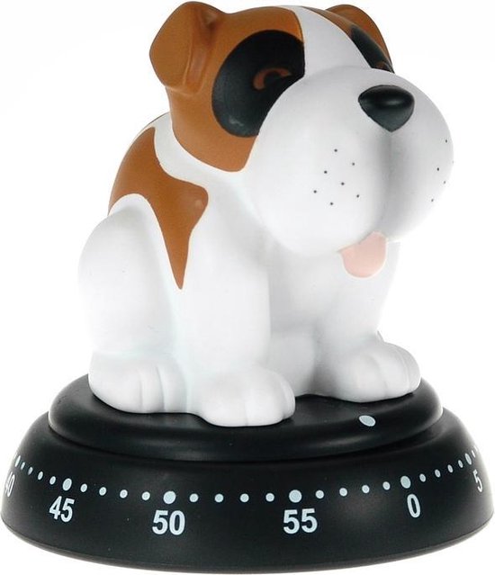 Bengt EK Design - Kookwekker - Hond - 60 minuten - Plastic - Bruin/Wit