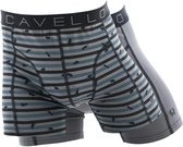 Cavello - Heren - 2-Pack Boxershorts Strepen - Grijs - XL