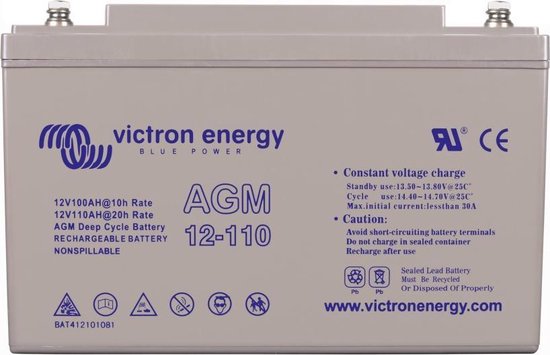 enthousiast Invloedrijk Gek Victron AGM accu 12V/110Ah M8 insert | bol.com
