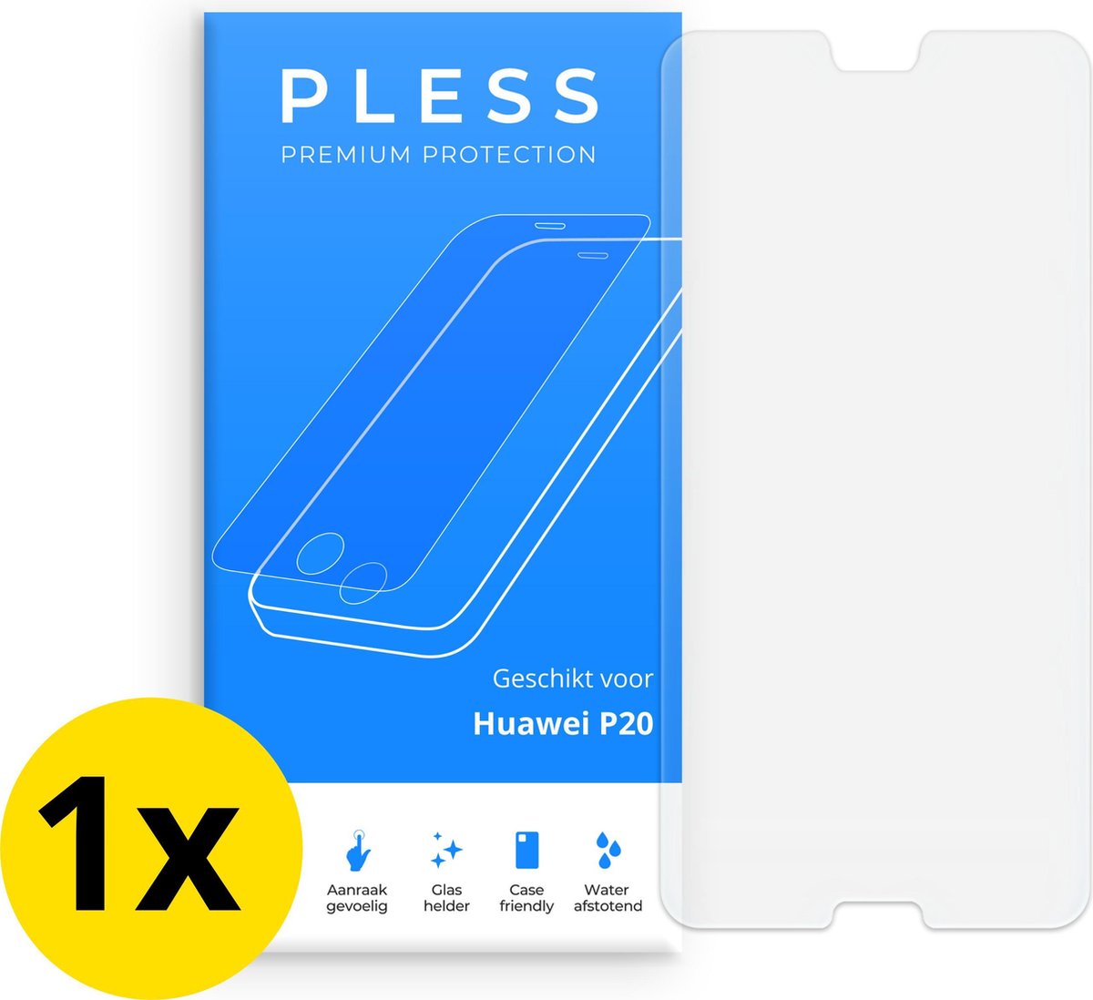 Huawei P20 Screenprotector 1x - Beschermglas Tempered Glass Cover - Pless®