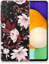 Coque Téléphone pour Samsung Galaxy A52 (5G/4G) Housse TPU Silicone Etui Fleurs Aquarelle