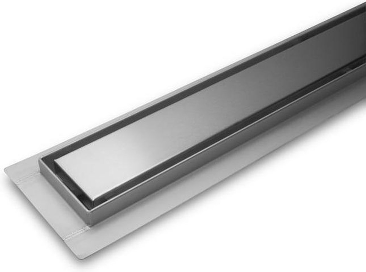 Dynamic Way douchegoot - 700 x 70 mm tegelrooster met flens RVS geborsteld
