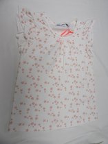 noukie's , meisje , t-shirt met kapmouw , wit met rose sterren ,  4 jaar 104