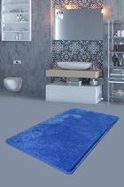 Nerge.be | Badmatten | Havai Indigo Blue 70x120 cm | %100 Acrylic - Handmade | Badmat Set | Antislip | Washable in the Machine | Soft surface