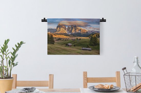 Tapisserie Dolomites - Nuage suspendu au-dessus des montagnes des Dolomites Tapisserie coton 60x40 cm - Tapisserie avec photo
