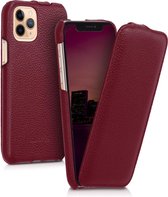 kalibri flip cover voor Apple iPhone 11 Pro - ultradunne leren hoes voor smartphone - rood