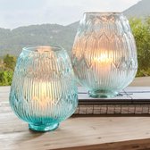 LOBERON Windlicht set van 2 Gallo blauw