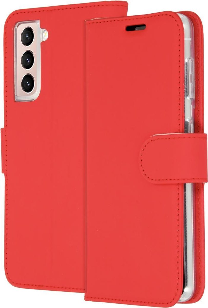Samsung Galaxy S21 Hoesje Met Pasjeshouder - Accezz Wallet Softcase Bookcase - Rood