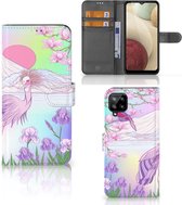 Wallet Bookcase Samsung Galaxy A12 Telefoonhoesje Vogel