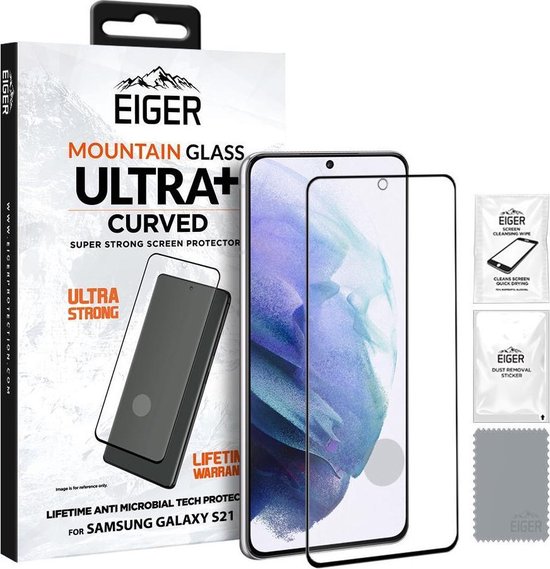 Eiger ULTRA+ Tempered Glass Antibacterieel Gebogen Geschikt voor ...