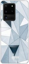 Samsung Galaxy S20 Ultra Hoesje Transparant TPU Case - Mirrored Polygon #ffffff