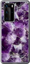 Huawei P40 Pro Hoesje Transparant TPU Case - Purple Geode #ffffff