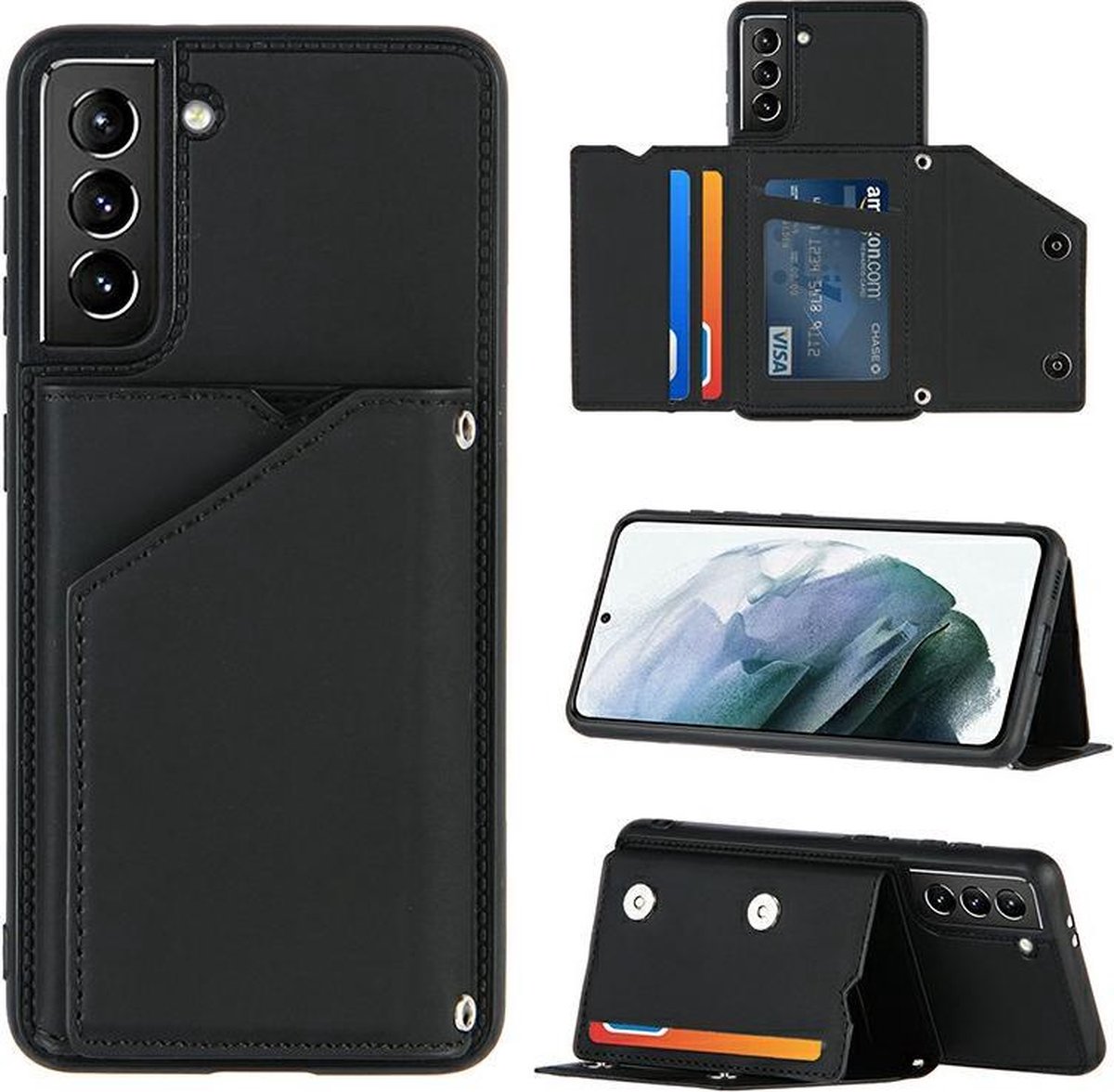 AA Commerce Telefoonhoesje - Back Cover - Geschikt Voor Samsung Galaxy S21 Plus - Zwart - AA Commerce
