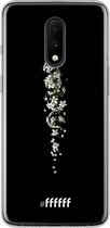 6F hoesje - geschikt voor OnePlus 7 -  Transparant TPU Case - White flowers in the dark #ffffff
