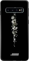 6F hoesje - geschikt voor Samsung Galaxy S10 -  TPU Case - White flowers in the dark #ffffff