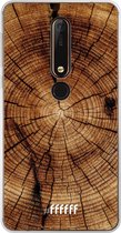 Nokia X6 (2018) Hoesje Transparant TPU Case - Tree Rings #ffffff