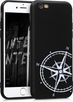 kwmobile telefoonhoesje compatibel met Apple iPhone 6 / 6S - Hoesje voor smartphone in wit / zwart - Vintage Kompas design