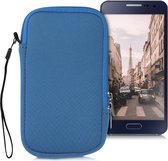 kwmobile Tasje voor smartphones L - 6,5" - Insteekhoesje van neopreen in korenbloemenblauw - Maat: 16,5 x 8,9 cm