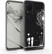 kwmobile telefoonhoesje voor Huawei P40 Lite - Hoesje voor smartphone in wit / transparant - Paardenbloemen Liefde design