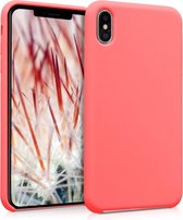 kwmobile telefoonhoesje voor Apple iPhone XS Max - Hoesje met siliconen coating - Smartphone case in neon koraal