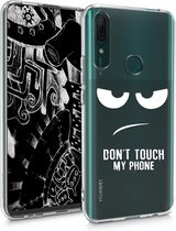 kwmobile telefoonhoesje voor Huawei P Smart Z - Hoesje voor smartphone in wit / transparant - Don't Touch My Phone design