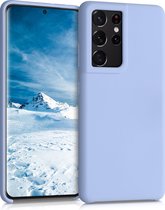kwmobile telefoonhoesje voor Samsung Galaxy S21 Ultra - Hoesje met siliconen coating - Smartphone case in mat lichtblauw