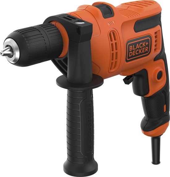 BLACK DECKER Klopboormachine 1100 W, 2 mechanische snelheden, slagwerking, omkeersysteem, diepteaanslag, antislip handgreep, incl. koffer en accessoires, KR1102K-QS