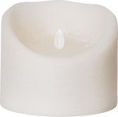 PTMD LED Kaars rustiek wit 12,5 x 12,5 x 10 cm. - LED Light Candle rustic white moveable flame XL