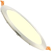 LED Downlight Slim - Oficto - Inbouw Rond 20W - Warm Wit 3000K - RVS - Ø223mm