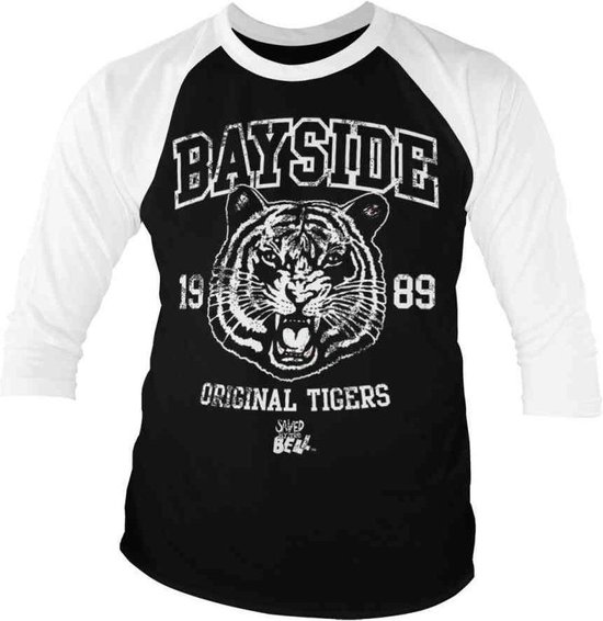 Saved By The Bell Raglan top -XL- Bayside 1989 Original Tigers Zwart/Wit