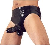 Latex Slip Met Penis Sleeve - Medium - Zwart - BDSM - Fetish Kleding Heren -  Toys voor heren - Penissleeve's