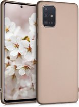 kwmobile telefoonhoesje geschikt voor Samsung Galaxy A71 - Hoesje voor smartphone - Back cover in metallic goud