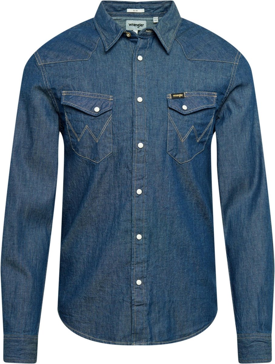 Wrangler Western Overhemd Met Lange Mouwen M Man Blauw