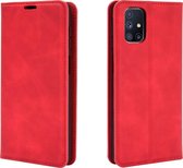 Mobigear Telefoonhoesje geschikt voor Samsung Galaxy M51 Hoesje | Mobigear Retro Slim Bookcase Portemonnee | Pasjeshouder voor 2 Pasjes | Telefoonhoesje voor Pinpas / OV Kaart / Rijbewijs - Rood