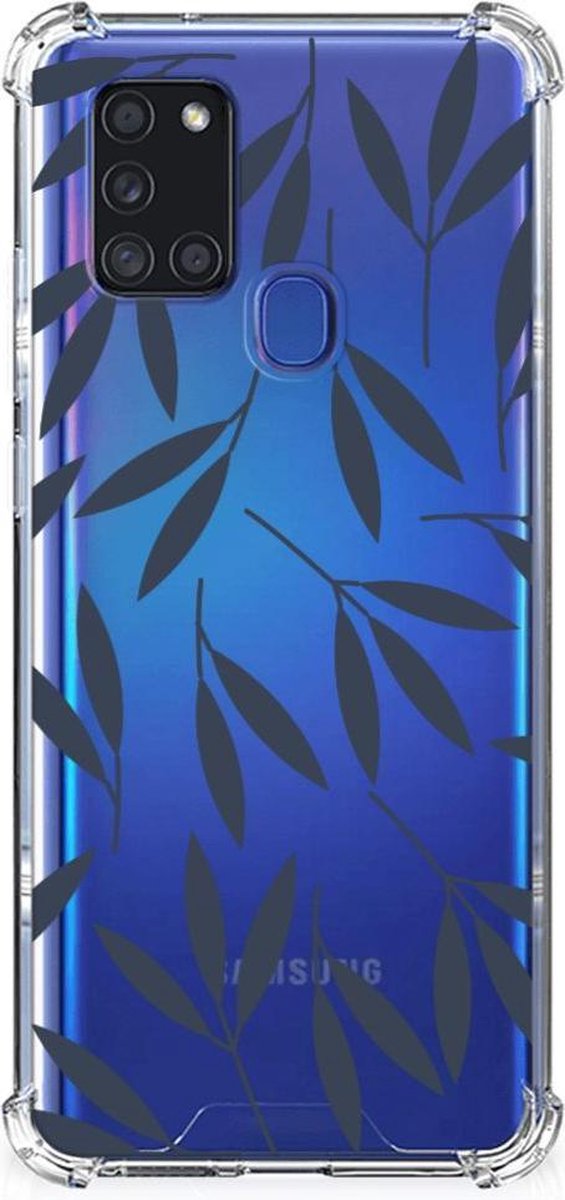 Samsung Galaxy A21s Case Leaves Blue
