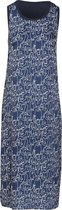 Cassis - Female - Jurk in twee stoffen met abstracte print  - Marineblauw