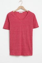 Sissy-Boy - Donkerroze linnen T-shirt gestreept