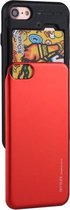 GOOSPERY Voor iPhone SE 2020 & 8 & 7 TPU + PC Sky Slide Bumper Beschermende achterkant van de behuizing met kaartsleuf (rood)