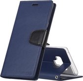 GOOSPERY SONATA DAGBOEK Horizontale lederen flip-hoes voor Galaxy Note9, met houder en kaartsleuven en portemonnee (marineblauw)