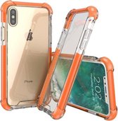 Voor iPhone X / XS PC + TPU Valbestendige beschermende achterkant van de beschermhoes (oranje)