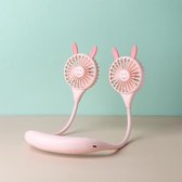 USB luie hangende nekventilator Sport draagbare multifunctionele zakventilator (roze)