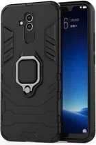 Schokbestendige pc + TPU-beschermhoes voor Huawei Mate 20 Lite, met magnetische ringhouder (zwart)