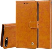 Business Style Oil Wax Texture Horizontale Flip Leren Case voor Huawei Y6 (2018), met houder & kaartsleuven & portemonnee (bruin)